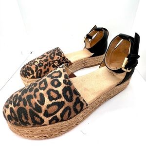 Naturaliser Waverly Animal Print Platform Espadrille Sandal like new sz 9